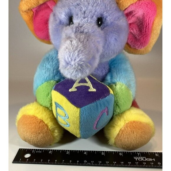 Aurora Baby Rainbow Multicolor ABC Singing Elephant Plush Stuffed Toy 12” - Picture 11 of 12